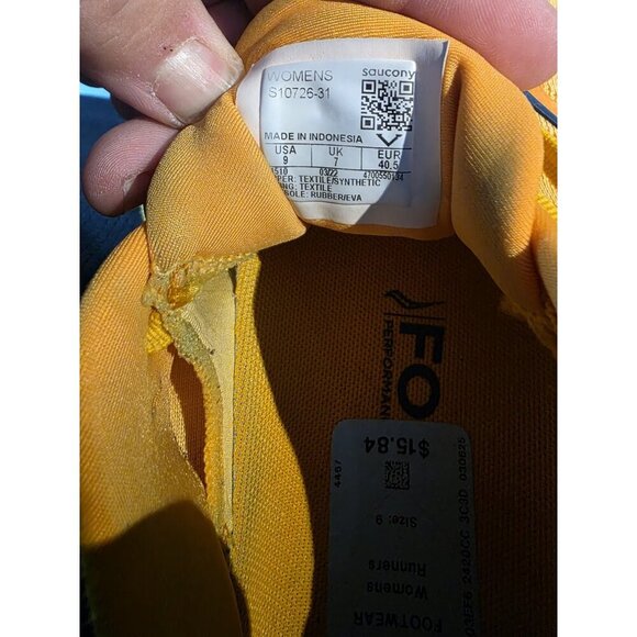 Saucony Women Freedom 5 S10726-31 Yellow Running Shoes Sneakers Size 9 - Picture 8 of 8